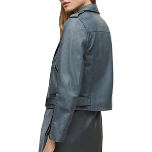 2024 personnalisable gris Portable vêtements pour femmes OEM Service vestes en cuir coton rempli veste - Product Image 2