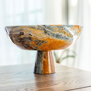 ชามเซรามิกทรงกลมขนาดใหญ่สำหรับใส่ผลไม้และสลัดทำด้วยมือ - Product Image 6