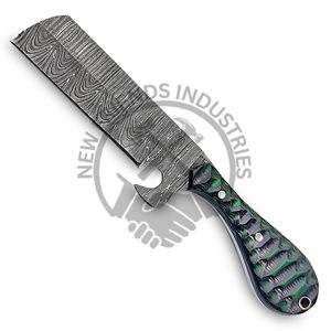 Handmade Damascus Steel Bull Cutter <b>Knife</b> Sheath Belt Fixed Blade Cowboy EDC Skinning <b>Knife</b> Outdoor Camping Hunting DIY OEM - Product Image 5