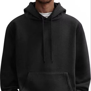 Sweat à capuche en coton brossé de haute qualité pour hommes 420g Automne et hiver Chemise de sport surdimensionnée avec capuche ample Motif solide - Product Image 1