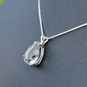 Piedra preciosa de amatista verde Natural, Plata de Ley 925, collar de joyería fina de diseñador hecho a mano para mujer, personalizado - Product Image 5