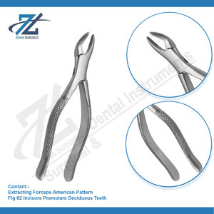 Pince d'extraction motif américain figue 62 incisives prémolaires à feuilles caduques qualité allemande Starnderd ensemble d'instruments chirurgicaux dentaires - Product Image 3