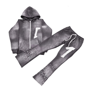 Compra chándal transpirable cómodo de alta calidad con diseño de logotipo personalizado, chándal de calle vintage desteñido por el sol - Product Image 1