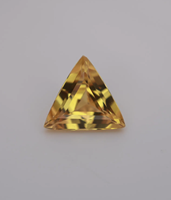 Produsen Jaipur warna alami Citrine triliun segitiga potongan segi batu permata kuning oranye bersertifikat untuk November