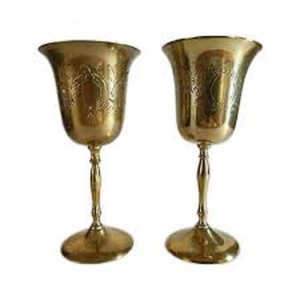 Vintage Brass Wine Goblet Engraved Handmade Chalice Metal Drinking Cup Antique Barware Wedding Gift Decorative <b>Drinkware</b> - Product Image 1