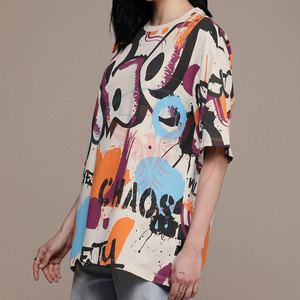 T-shirts pour femmes à sublimation, nouveau design, 100% coton, écologiques, respirants, pour usage extérieur, vêtements décontractés, vente chaude - Product Image 2