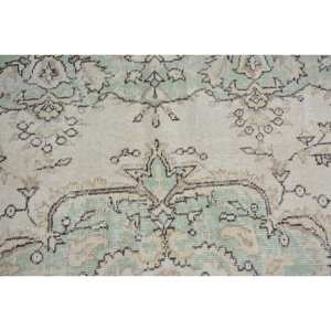 Tapis Turc Vintage Beige Vert 2. 3X9.3ft Laine Tissage Plat avec Motif Patchwork pour Décorations de Salon ou Couloirs - Product Image 5