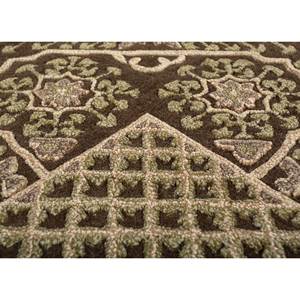 พรมขนสัตว์ผสมวิสโคสสีน้ำตาลเบจ Kasbah รุ่น Ptwv-7003 ลายเหรียญตรา ขนาดใหญ่ สำหรับห้องโถง ทางเดิน ห้องนั่งเล่น รูปทรงสี่เหลี่ยมผืนผ้า - Product Image 3