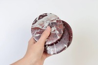Sous-verres modernes en marbre blanc naturel, motifs personnalisables, vente en gros, pour la maison, les restaurants, les mariages et les fêtes