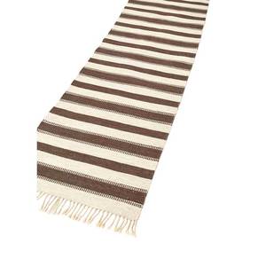 Alfombra Nayaab de Lana Tejida Plana Color Marfil Paem-836, Alfombra Geométrica a Rayas Hecha a Mano, Alfombra Moderna de Algodón Suave Estilo Boho Kilim para Adolescentes, Lavable - Product Image 2