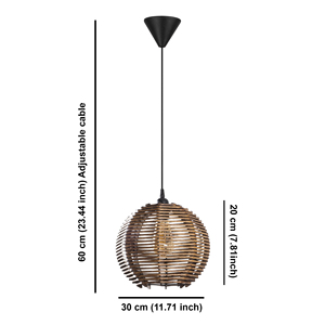 Lámpara colgante grande hecha a mano de bambú Sere, lámpara colgante de techo de ratán Natural para decoración rústica moderna para sala de estar y dormitorio - Product Image 5