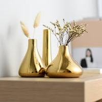 Florero Moderno de Estilo Lujoso, Jarrón Grande Decorativo, Último Acabado, Flores para el Hogar, Metal para Decoración de Piso de Sala de Estar
