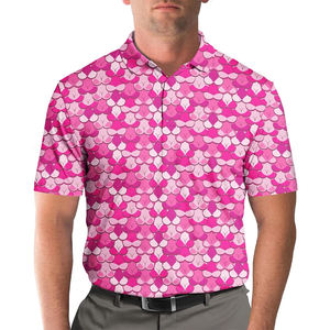 Camisa de Golf de Punto con Estampado Digital de la Mejor Calidad, Manga Corta, con Botones, Transpirable y Cómoda, Tejido de Poliéster/Algodón - Product Image 4