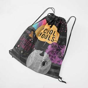 กระเป๋าผ้าใบสำหรับออกกำลังกายแบบหูรูดมีกระเป๋าซิปด้านหน้ามีน้ำหนักเบาและสะดวกสบายผู้จำหน่ายโดยตรงจากโรงงาน - Product Image 2