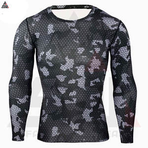 Active Wear Gym Compresión Camisa Stock Hombres Manga completa Secado rápido Transpirable 100% Poliéster Alta calidad Entrenamiento Atlético Top - Product Image 3