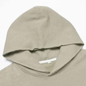 Haute qualité 500 GSM sweat à capuche en polaire personnalisé surdimensionné 3D impression en relief hiver Logo broderie bord coupé ourlet brut solide poids lourd - Product Image 4