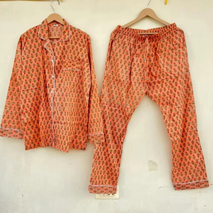 Conjuntos de pijamas florales verdes, ropa bohemia de algodón puro para mujer, conjuntos de pijama con estampado Floral, ropa de dormir cómoda, ropa de dormir suave, regalo para ella - Product Image 6