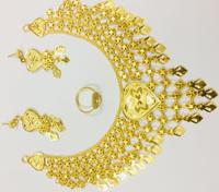 Parure de Bijoux de Mode d'Inspiration Vintage Italienne 2024, Collier en Cuivre Plaqué Or 24 Carats, Expédition Directe des États-Unis et de France vers les Comores et Mayotte