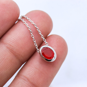 Collar sólido de Plata de Ley 925 al por mayor piedra preciosa curativa cornalina natural estilo clásico forma ovalada para compromiso - Product Image 6