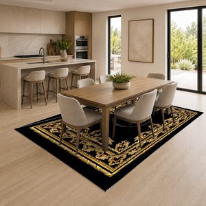 <b>RUGS</b> DEPOT LXDP-0362 Wholesale Black Charcoal Minimalist Designer Digital Printed Machine Washable Chenille Area <b>Rug</b> <b>Non</b> <b>Slip</b> - Product Image 4