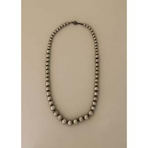 Collier vintage en argent perlé avec placage or, style bohème mignon, chaîne religieuse chrétienne en forme de boule, idéal pour un cadeau - Product Image 2