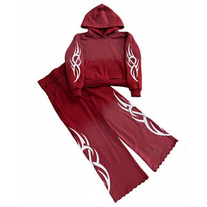 Survêtement surdimensionné personnalisé avec impression sérigraphique délavée au soleil, 100% coton molleton, qualité supérieure, pour streetwear, unisexe - Product Image 1