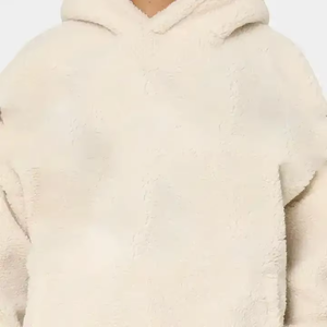 Hoodies Custom Oversized 100% Cotton Solid Color Blank Unisex Winter <b>Sherpa</b> <b>Hoodie</b> with Pocket Breathable Quick Dry OEM Service - Product Image 3