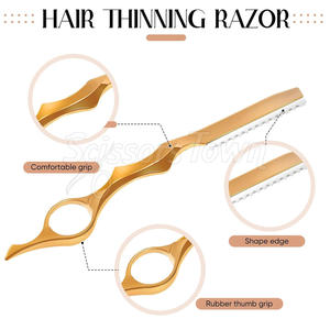 Maquinilla de afeitar para adelgazamiento del cabello con logotipo personalizado con cuchillas afiladas y mango cómodo para uso en salón - Product Image 3