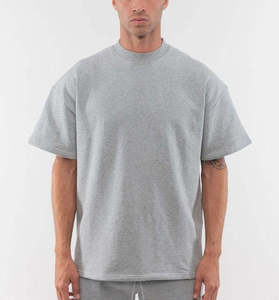 Wholesaler Design Heavy Cotton <b>Men</b> <b>T</b> <b>Shirt</b> <b>High</b> Quality Blank Vintage Logo Custom Oversized Mock <b>Neck</b> Heavyweight <b>T</b>-<b>Shirt</b> - Product Image 6