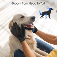 Gant de toilettage pour animaux avec 255 pointes en silicone pour chiens et chats, gant 2-en-1 pour éliminer les poils et masser, conception flexible à 5 doigts