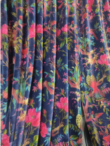 Moderne Vintage Luxe Boho Style Bleu Coton Velours Oiseau Imprimer Blackout Rideaux Cantonnières Sur Mesure pour La Décoration Intérieure Toutes Saisons - Product Image 4