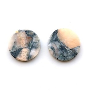 Moneda plana compuesta de cobre y calcita blanca de 10mm al por mayor, piedras preciosas lisas de la mejor calidad para la fabricación de joyas, suministro de piedras preciosas sueltas - Product Image 1