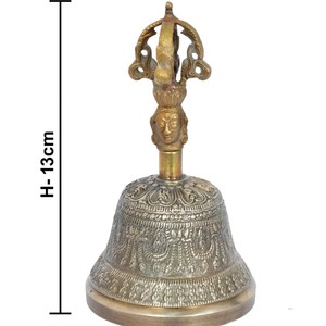 Handmade Brass Dorje <b>Bell</b> for Buddhist Rituals - <b>Tibetan</b> Meditation & Prayer <b>Bell</b> - Spiritual Temple Decor-Custom Size Available - Product Image 4
