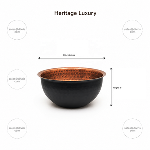 Bol à manucure artisanal en cuivre noir, forme ronde, pour les fournitures d'art des ongles, usage domestique ou en salon - Product Image 3