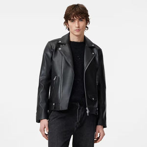 Chaquetas de Cuero Personalizadas OEM para Hombre, Estilo Popular de Otoño, Chaqueta de Cuero para Hombre, Ropa de Moda, Chaquetas de Cuero Puro con Cremallera para Hombre - Product Image 1