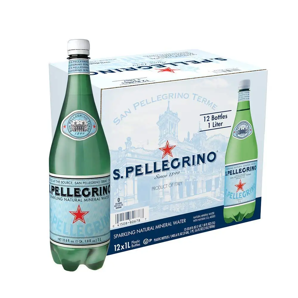 San Pellegrino-botella de agua Mineral Natural, brillante