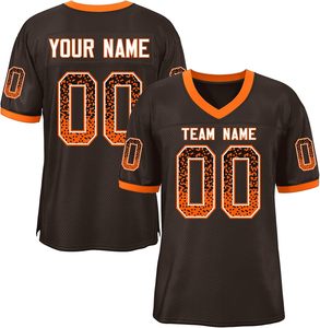 Maillots de football américain en maille à séchage rapide avec numéros de logo d'équipe personnalisés Nom Sublimation Print Polyester Fabric OEM Sports - Product Image 4