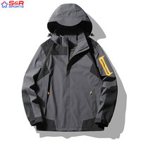 Veste coupe-vent à col montant pour homme, imperméable et respirante, personnalisable avec impression sérigraphique, patchs en caoutchouc et broderie