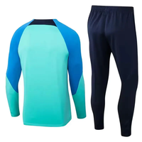 Survêtement Homme Personnalisé avec Logo en Polyester, Bleu Ciel et Blanc Contrastant, Veste Zippée Intégrale et Pantalon – Fabricant OEM