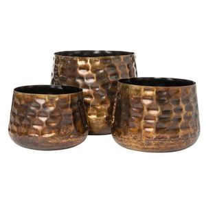 กระถางต้นไม้สไตล์วินเทจ ทำจากโลหะสีบรอนซ์แบบเรียบง่าย ผิวสัมผัสแบบตอกลาย งานฝีมือ กระถางต้นไม้ตั้งพื้นสุดหรูสำหรับห้องนั่งเล่น - Product Image 5