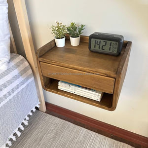 Handmade Eco-Friendly <b>Floating</b> Wall-Mounted <b>Nightstand</b> Storage Wooden Bedroom Furniture Modern Design Living Room - Product Image 2