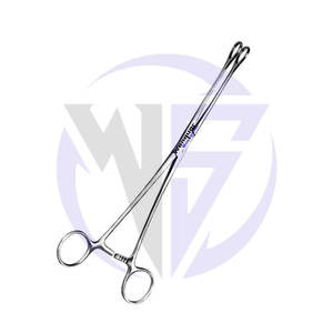 Fórceps veterinarios Foerster, 10 ", mandíbulas dentadas estrechas rectas, instrumento quirúrgico alemán reutilizable de acero inoxidable - Product Image 1