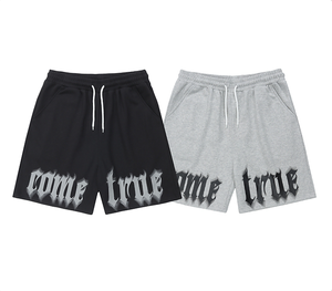Pantalones cortos de lana personalizados para hombre con bolsillos ajustables en la cintura suave transpirable gimnasio y pantalones cortos de sudor de patrón sólido informal - Product Image 2