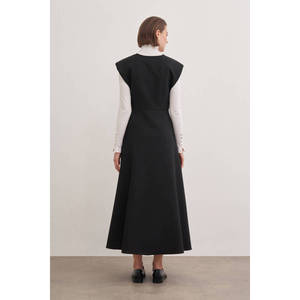 Chaleco de Lana Negro sin Mangas para Mujer, Talla Grande, con Plumas y Botones Vintage - Product Image 6