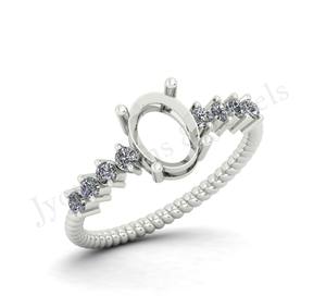 2025 Top Good Quality Sterling Silver Empty Oval 8x6mm Semi Mount Handmade Setting Women Jewelry 925 Without Stone <b>Ring</b> Setting - Product Image 1