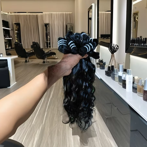 Alta calidad de lujo indio Natural virgen cabello humano cutícula alineada máquina doble trama hueso recto materia prima peluca - Product Image 1