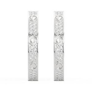 ต่างหูเม็ดกลมประดับเพชรเม็ดกลมแบบคลาสสิกสำหรับงานแต่งงานของผู้หญิงหรือเป็นของขวัญ - Product Image 3