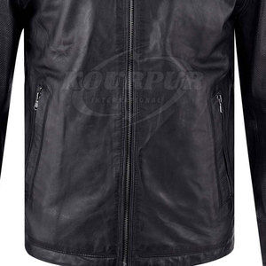 Veste d'hiver personnalisée pour homme en cuir de vache 100 %, col montant, haute qualité, écologique, coupe-vent, options de couleurs personnalisées - Product Image 6