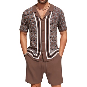 Ensembles de t-shirts respirants de conception tendance Ensemble de shorts imprimés en 3D élégants pour hommes Ensemble de chemises et shorts en coton 100% de haute qualité - Product Image 1