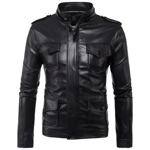 Automne nouvelle veste en cuir à capuche de moto pour hommes européens et américains veste en cuir de grain supérieur personnalisée - Product Image 3